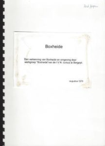 Cover of Boxheide: Een verkenning van Boxheide en omgeving door werkgroep “Boxheide” van de I.V.N. cursus te Bergeyk book