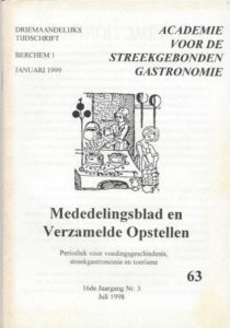 Cover of Academie voor de streekgebonden gastronomie: Mededelingenblad en Verzamelde Opstellen no 63 book