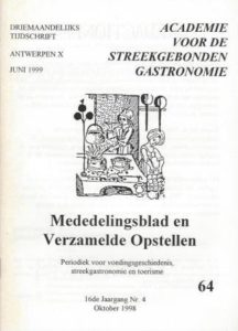 Cover of Academie voor de streekgebonden gastronomie: Mededelingenblad en Verzamelde Opstellen no. 64 book