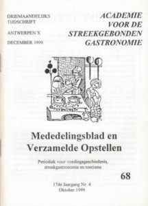 Cover of Academie voor de streekgebonden gastronomie: Mededelingenblad en Verzamelde Opstellen no. 68 book