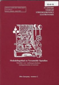 Cover of Academie voor de streekgebonden gastronomie: Mededelingenblad en Verzamelde Opstellen, 20ste Jaargang-nummer 2 book