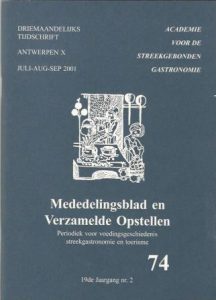 Cover of Academie voor de streekgebonden gastronomie: Mededelingsblad en Verzamelde Opstellen nr. 74 book