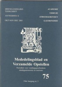 Cover of Academie voor de streekgebonden gastronomie: Mededelingsblad en Verzamelde Opstellen nr. 75 book