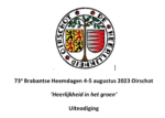 Brabantse Heemdagen met thema: ‘Heerlijkheid in het groen’.  