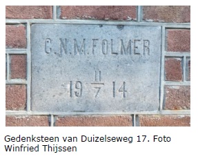 Gedenksteen van Duizelseweg 17. Foto Winfried Thijssen.