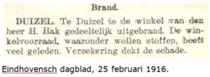 Eindhovensch dagblad, 25 februari 1916.