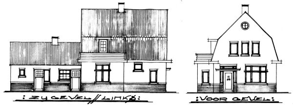 Oorspronkelijke tekening uit 1935 van de Eerselse architect A.P.J.M. van Buul (RHCe).
