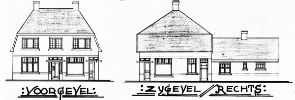 Oorspronkelijke tekening uit 1931 van de Eerselse architect A.P.J.M. van Buul.