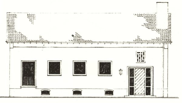 Tekening van de oorspronkelijke telefooncentrale uit 1958.
