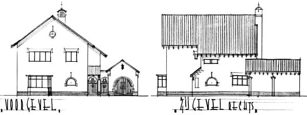 Oorspronkelijke tekening uit 1938 van de Reuselse architect F.J. Kerkhofs.