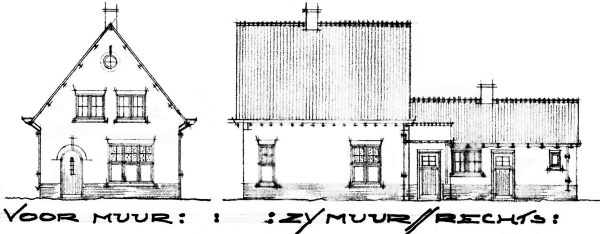Oorspronkelijke tekening uit 1938 van architect Arnold van Buul.