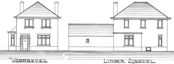 Oorspronkelijke tekening uit 1932 van de Dommelse architect Ph.W. Schoormans.